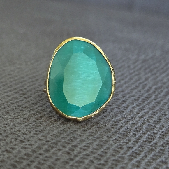 Zeyzey Faceted Green💚 Agate Statement Ring💍 - Picture 2 of 16